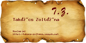 Takács Zoltána névjegykártya